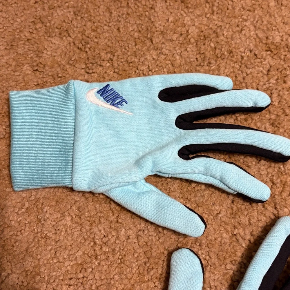 Nike Sky Blue and Black Gloves